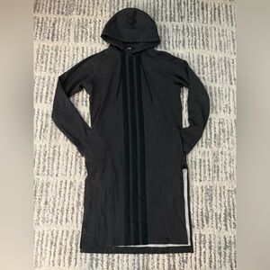 Y3 x Adidas yohji Yamamoto dark gray long sleeve hoodie dress striped size M